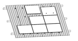Estrutura paralela ao telhado de chapa horizontal